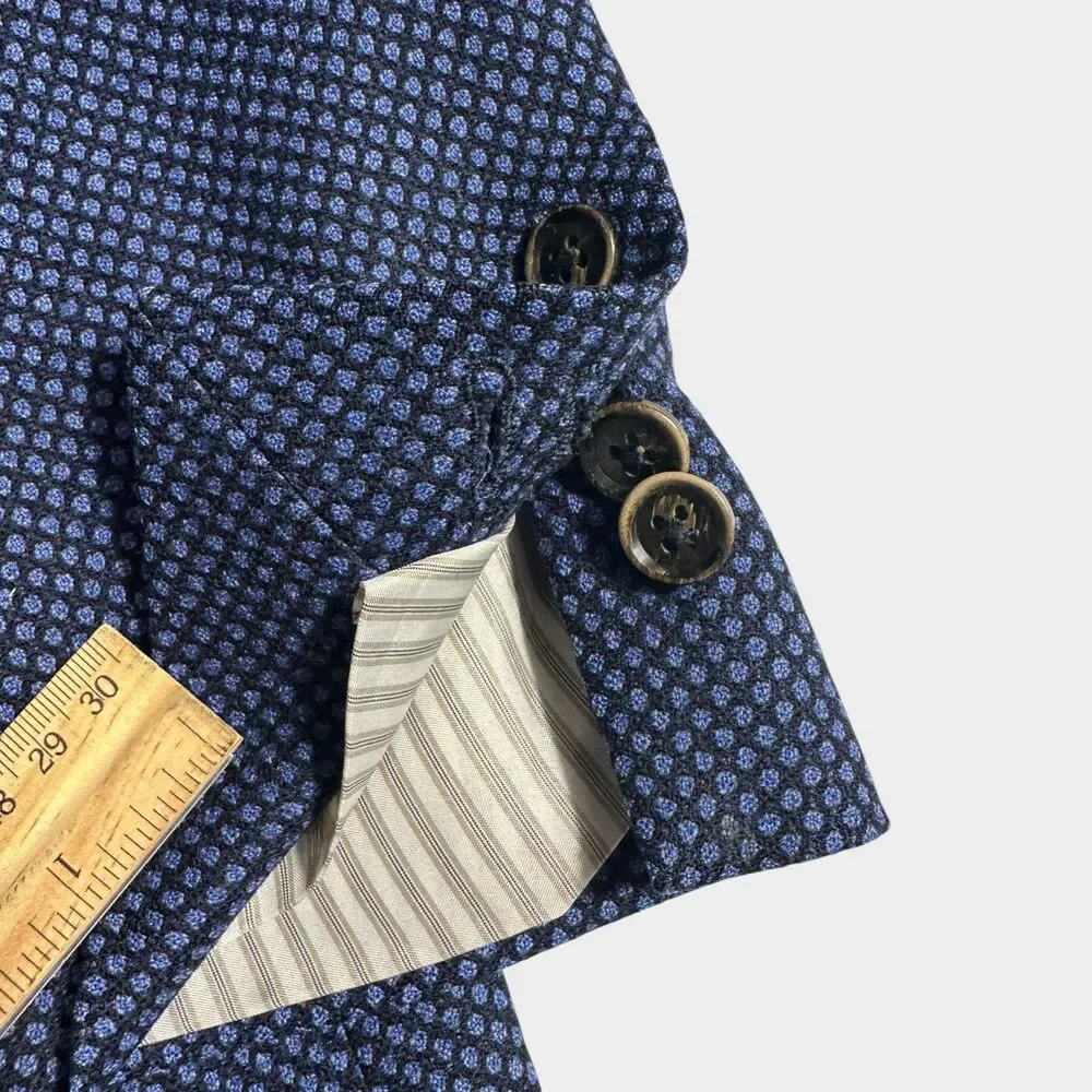 EREDI PISANO Made in Italy Mens Blazer 46 US Sport Coat 2-Button Jacket Blue